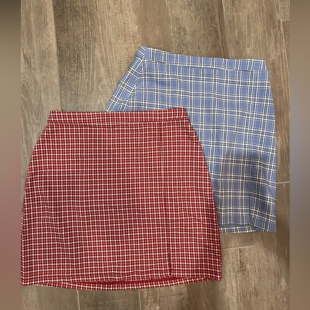 Hollister Red and Blue Mini Pencil Skirt Set